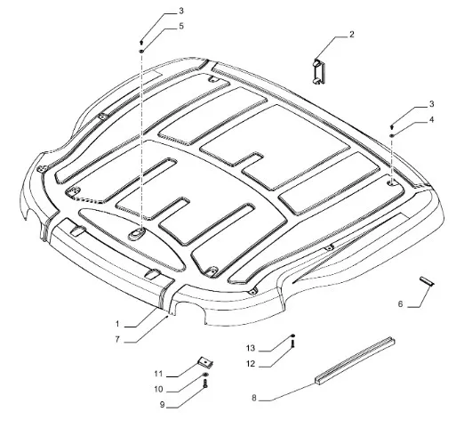 87571429 - Крыша пласт. кабины T7 до 10г.в.